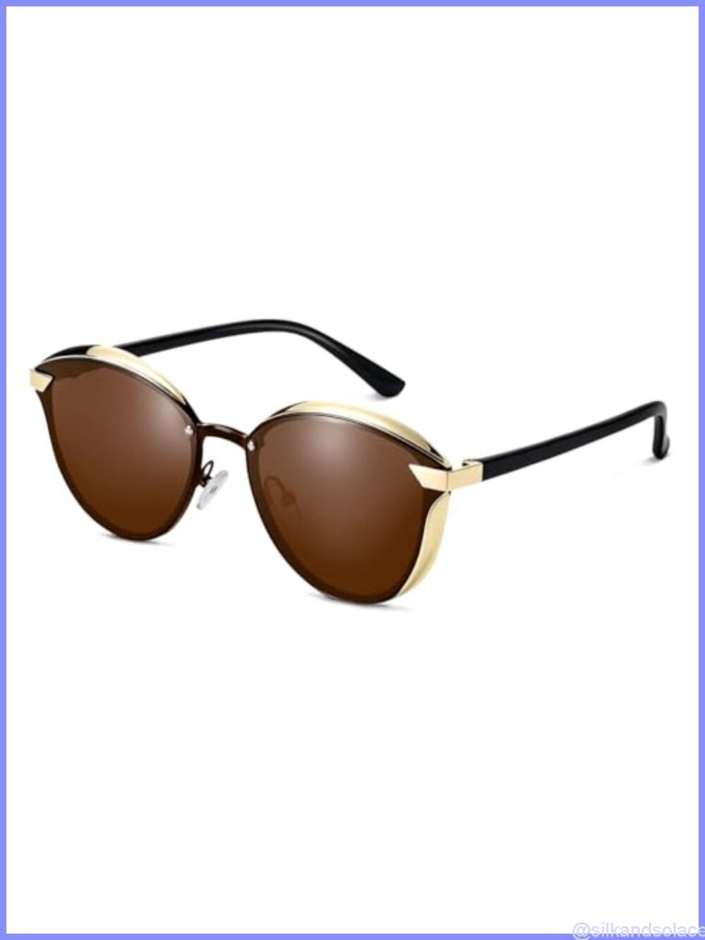 Polarized Cat Eye Sunglasses Retro Metal Frame UV400 Women